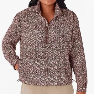 NWT Member's Mark Women's Zipper Front Kangaroo Pocket Long Sleeve Travel Pullov